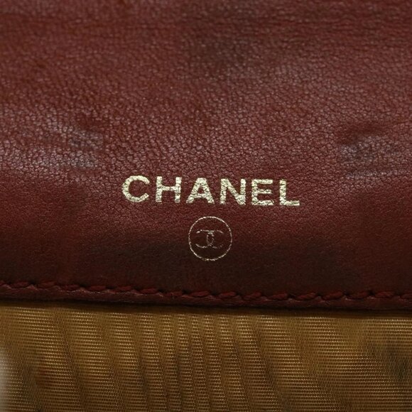 CHANEL Coin Purse Grained Calf Skin Red CC Auth - Picture 9 of 15